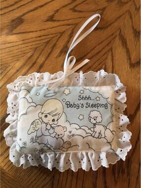 Precious Moments Baby Sleeping and Playing Hanging Pillow Decor